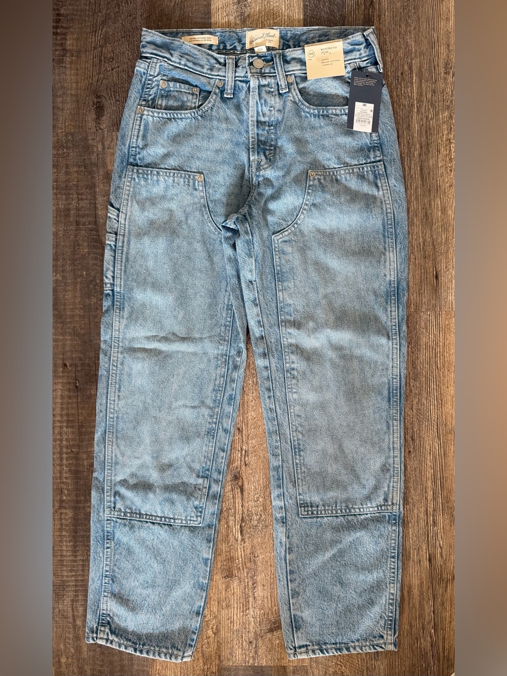 Universal Thread Women’s 00 Regular Mid-Rise Boyfriend Blue Tapered Fit Jean